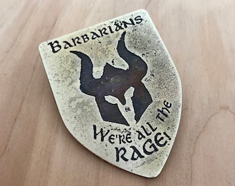 Barbarian Medallion - Renaissance Festival - Brooch - Faire Favor - Cosplay - Comic Con - Costume - Costuming - stocking Stuffer