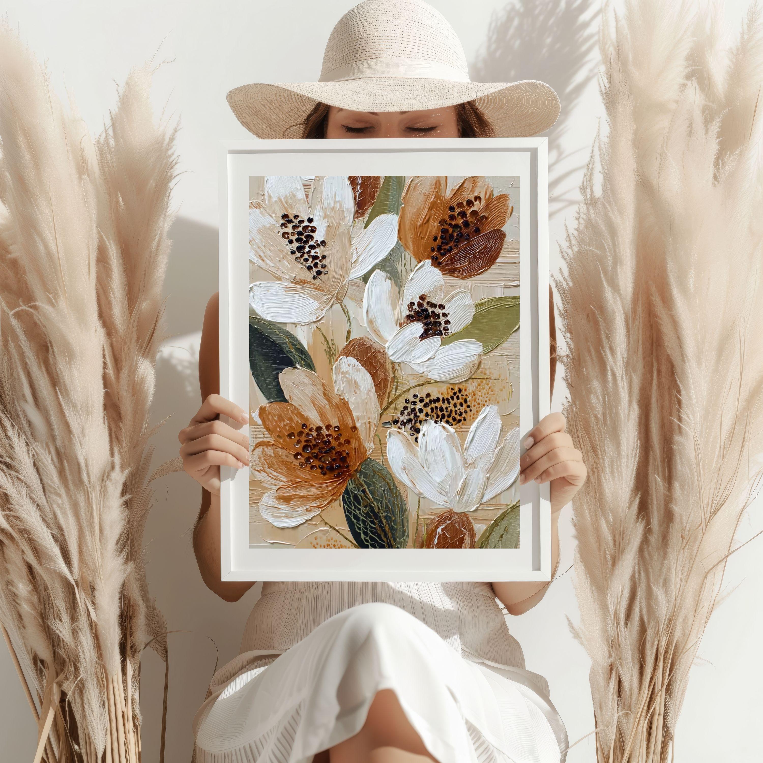 Abstract Boho Botanical Wall Art - Neutral Floral Wall Art - Vintage ...