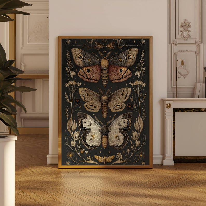 dark academia prints
butterfly wall art
dark cottagecore
botanical print
moth wall art
moody wall art
gothic wall art
victorian wall art
vintage wall art
dark academia decor
fantasy art print
printable wall art
downloadable prints