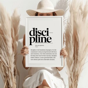 motivational poster
discipline wall art
inspirational quotes
boss lady gift
wall art for men
printable wall art
office wall art
graduation gift
masculine wall art
minimalist poster
typography poster
gym art
classroom decor