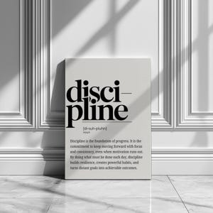 motivational poster
discipline wall art
inspirational quotes
boss lady gift
wall art for men
printable wall art
office wall art
graduation gift
masculine wall art
minimalist poster
typography poster
gym art
classroom decor