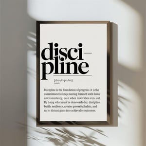 motivational poster
discipline wall art
inspirational quotes
boss lady gift
wall art for men
printable wall art
office wall art
graduation gift
masculine wall art
minimalist poster
typography poster
gym art
classroom decor