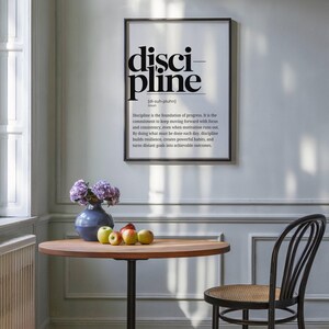 motivational poster
discipline wall art
inspirational quotes
boss lady gift
wall art for men
printable wall art
office wall art
graduation gift
masculine wall art
minimalist poster
typography poster
gym art
classroom decor
