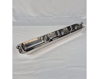 Marquis Waterford Stainless Steel 3 Section Relish Tray MCM Style Modern