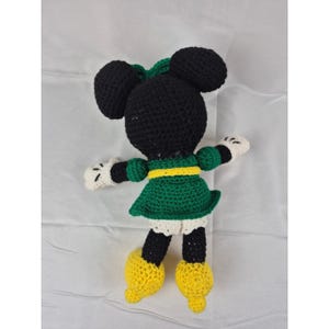 Handmade Crochet Minnie Mouse Plush Doll Green Dress Amigurumi Disney 15 Inch image 2
