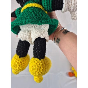 Handmade Crochet Minnie Mouse Plush Doll Green Dress Amigurumi Disney 15 Inch image 3