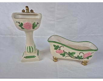 Juego de velas de baño WMG 2005 Rose para lavabo, bañera, cerámica, tocador, decoración floral