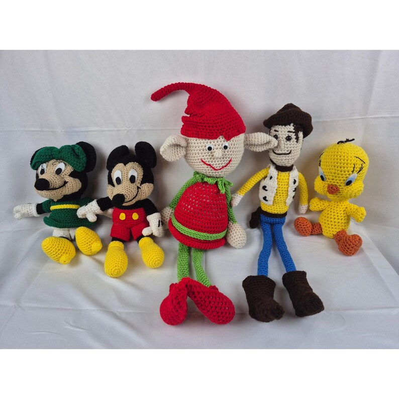 Handmade Crochet Minnie Mouse Plush Doll Green Dress Amigurumi Disney 15 Inch image 6
