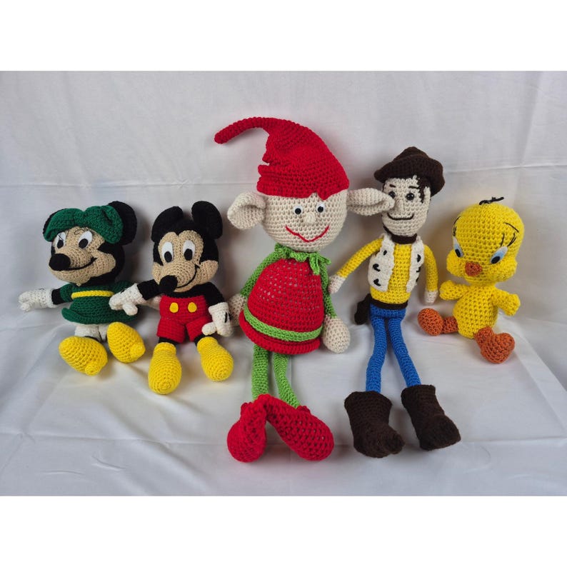 Handmade Crochet Mickey Mouse Plush Amigurumi Disney Soft Toy Red Yellow Black image 5