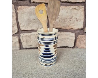 Vintage Jamestown Pameshon Pottery Utensil Crock 1984 Studio Pottery 7"