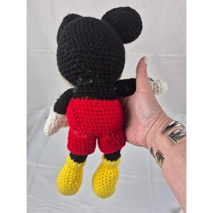 Handmade Crochet Mickey Mouse Plush Amigurumi Disney Soft Toy Red Yellow Black image 3