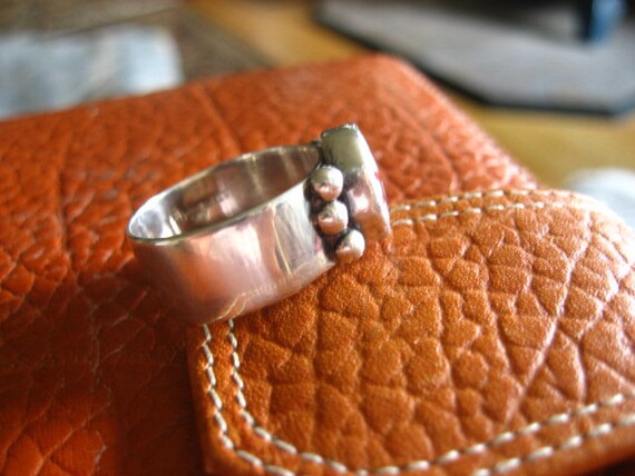 Sterling Silver Size 8.5 Glass Artisan Ring - image 5