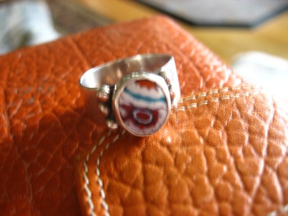 Sterling Silver Size 8.5 Glass Artisan Ring - image 4
