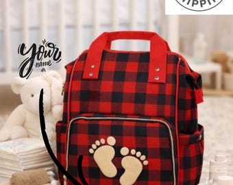 Baby Footprints Diaper Backpack,Personalized