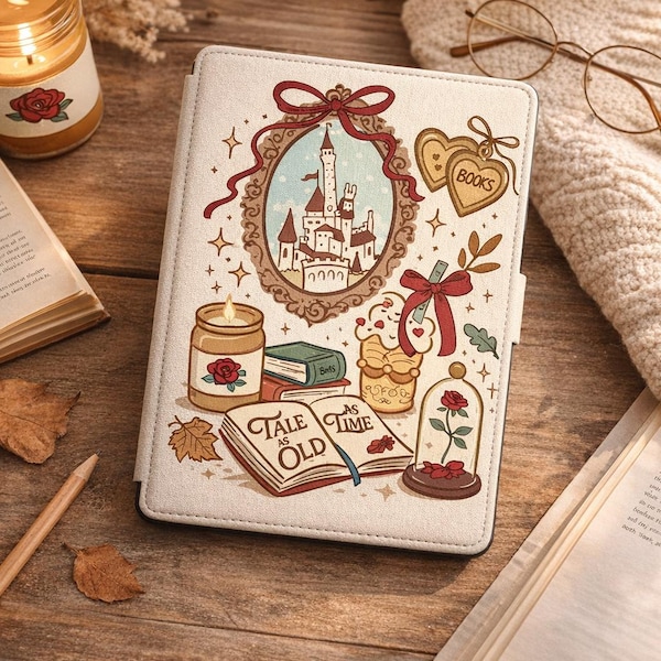 Disney Fairytale Castle Kindle Case, Vintage Storybook Illustration Ereader Cover, Disney Reading Gift