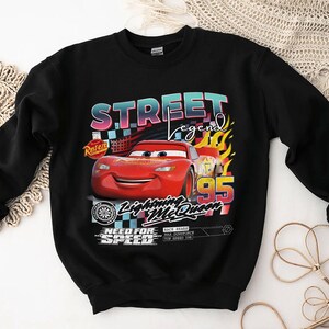 Vintage Lightning McQueen Comfort Colors® Shirt, Retro McQueen Graphic Tee, Disney Family Vacation Trip Shirt 2026, Disney Pixar Cars Shirts image 3
