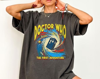 Retro Doctor Who Comic The First Adventure Shirt, Police Box Shirts, Dr Who Fan Gift Tee