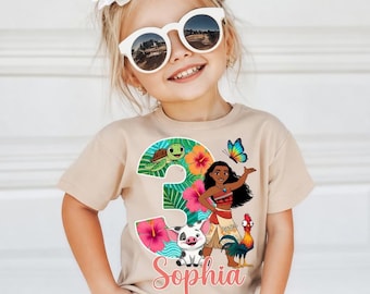 Disney Moana Birthday Shirt, Personalized Disney Birthday Tee, Moana Birthday Girl Shirt, WDW Birthday Trip Sweater, Disney Moana Sweatshirt