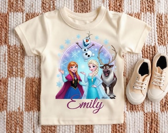 Eisprinzessin Geburtstag Shirt, Schnee Schwester Benutzerdefinierte Alter Name T-Shirt, Magischer Schneemann Kinder T-Shirt, Winter Wunderland Mädchen Shirt, Schneekönigin Alter Shirt