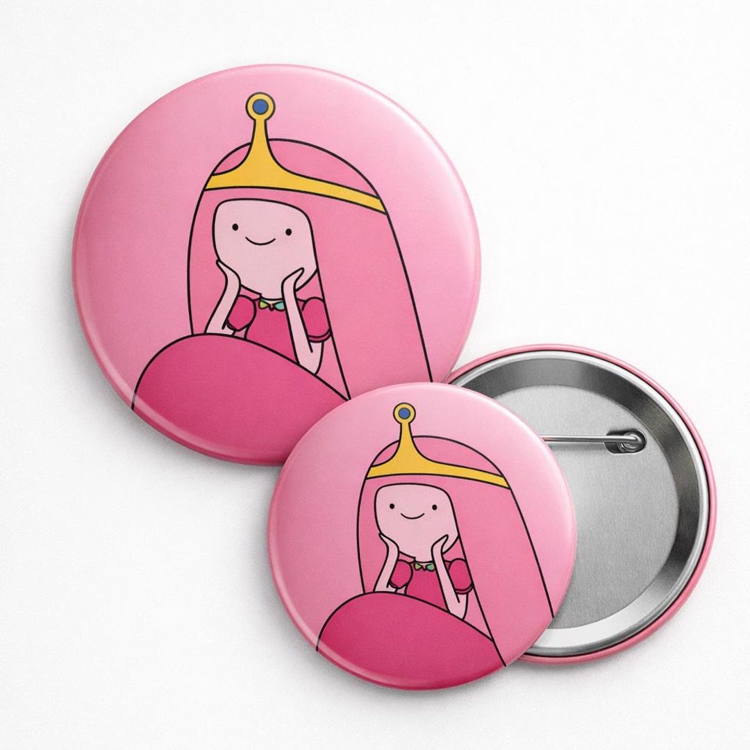 Princess Button Princess Bubblegum Pin Button, Adventure Time Pink Princess Badge, Cute ...