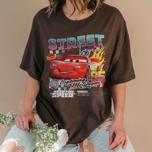 Vintage Lightning McQueen Comfort Colors® Shirt, Retro McQueen Graphic Tee, Disney Family Vacation Trip Shirt 2026, Disney Pixar Cars Shirts image 6