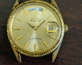 Rare Ricoh President Medallion Automatic Japan Men's Watch For Repair