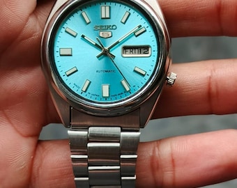 Seiko 5 Automatic Tiffany Dial Vintage Men's Wrist Watch
