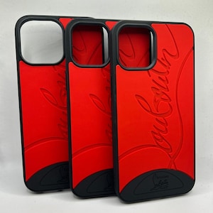 ルブタン ケース Funky - Phone case - Rubber and calf leather - Black - Christian