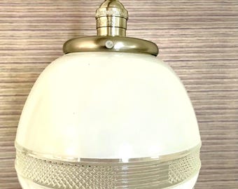 Vintage milk glass ceiling light from the 50’s, chic, tested