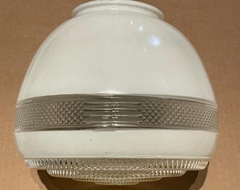 Art-deco milk glass ceiling light shade from the 50’s, stylish