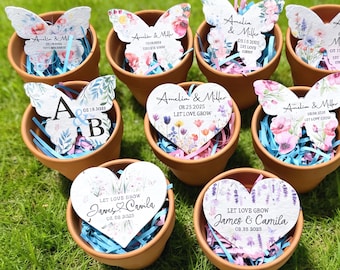 Custom Memorial Seed Paper Hearts, In Loving Memory Butterfly Cards with Wildflower Seeds, Celebration of Life, Plantable Seed Favors
