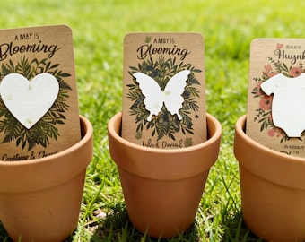 Custom Onesie Seed Paper, Baby in Bloom, Baby Shower Favors, Plantable Thank You Tags