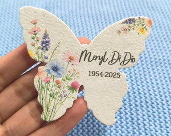 Custom Plantable Butterfly Seed Paper, In Loving Memory, Wildflower Seeds, Thank You Gift Labels