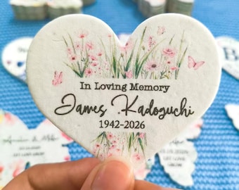 Plantable Seed Paper Hearts, Wildflower Memorial Favor, In Loving Memory Gift