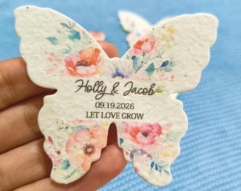 Custom Butterfly Seed Paper, In Memorial Of, Plantable Wedding Favors