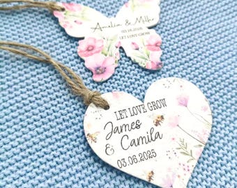 Plantable Seed Paper Hearts, Circle, Butterfly, Wildflower Hearts, Wedding Thank-You Favor, Let Love Grow Memorial Seed Paper