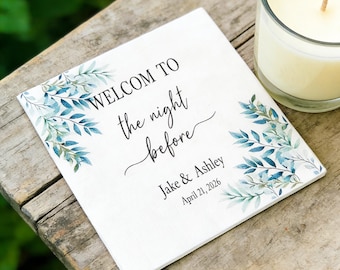 Whimsical Wild Flowers The Night Before Napkins, Rehearsal Dinner Decor, Bridal Shower Engagement Gift, Custom Wedding Napkins