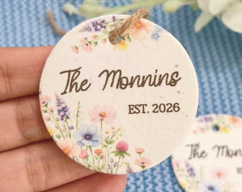 Custom Circle Shape Seed Paper Favors, Plantable Wildflower Seeds for Wedding Bridal Shower, Let Love Grow Memorial Supplies
