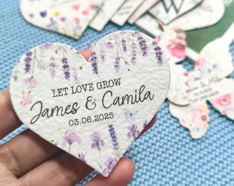 Plantable Wildflower Seed Paper Hearts, Wedding, Memorial, Thank You Gift
