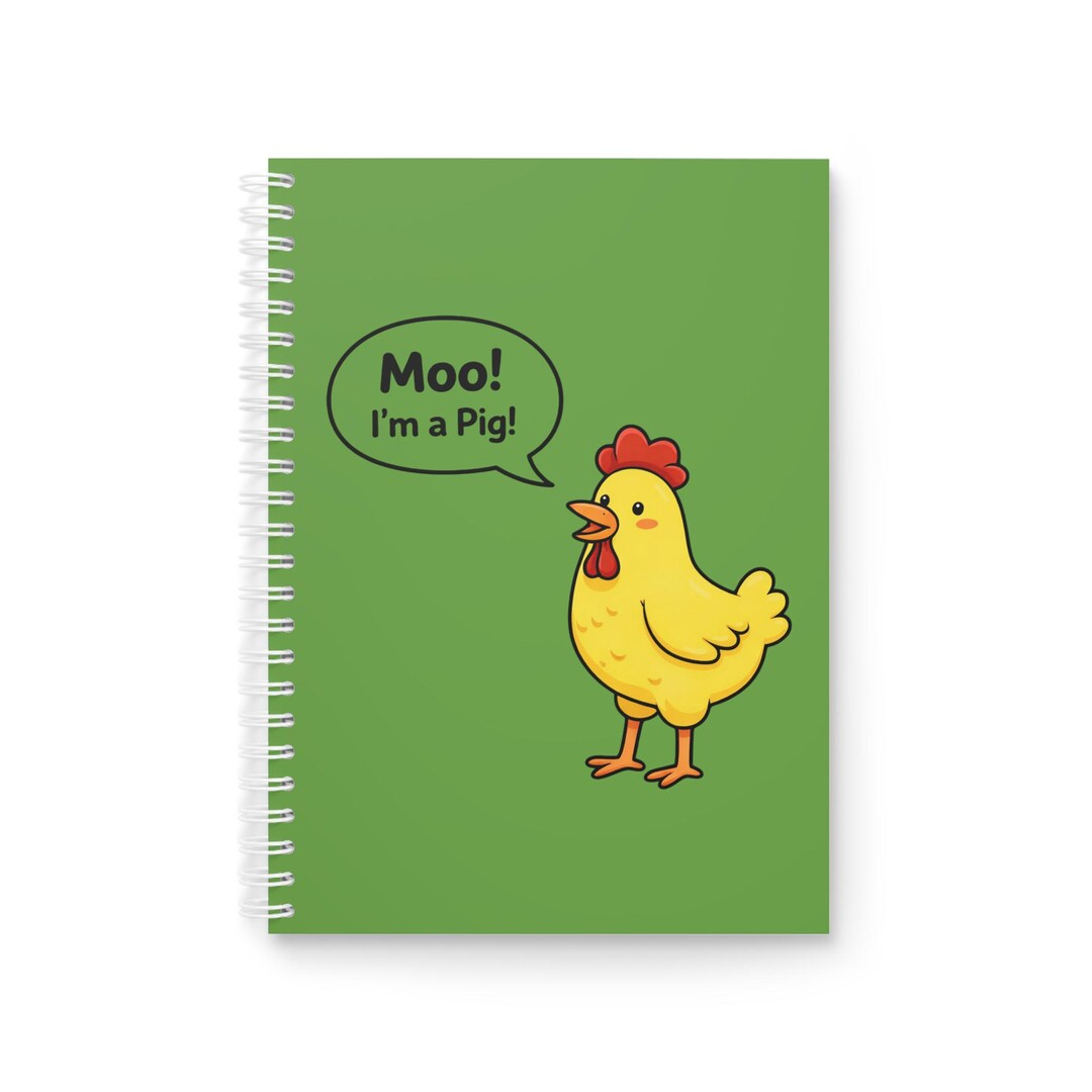 Moo I'm a Pig Chicken Notebook | Funny Farm Animal Journal - Etsy