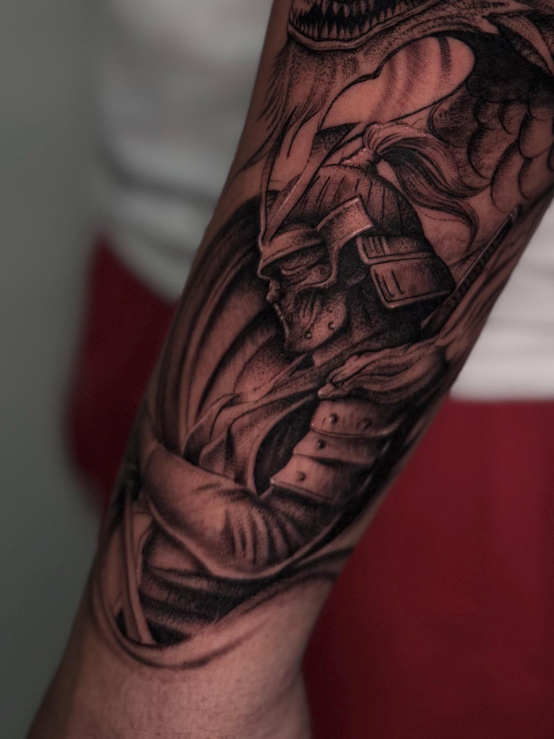 Samurai Dragon Tattoo Design | Japanese Style Tattoo Stencil | Fine ...
