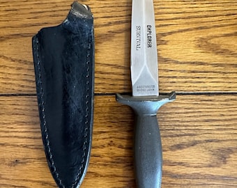 Vintage Explorer Survival 21-040 fixed knife + sheath, Japan, CLEAN, see/read