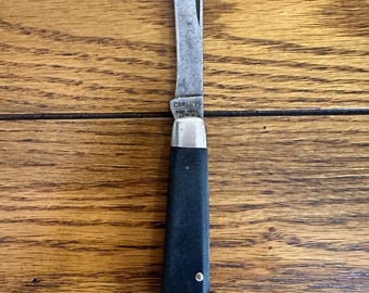 Vintage Camillus New York carbon steel one blade utility pocketknife, see/read
