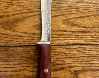 Unique vintage custom bird and trout knife, full tang, well-hardened, see/read