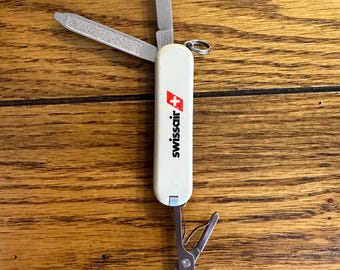 Rare vintage Swissair Victorinox 58mm three-tool Swiss Army knife, see/read
