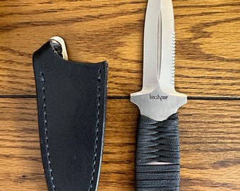 1980s vintage Kershaw Amphibian boot knife, non-standard cord wrap, see/read