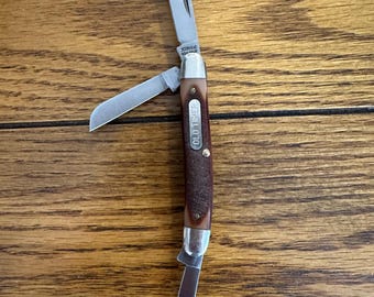 Near mint pre-2004 vintage Schrade USA 1080T Stockman pocketknife