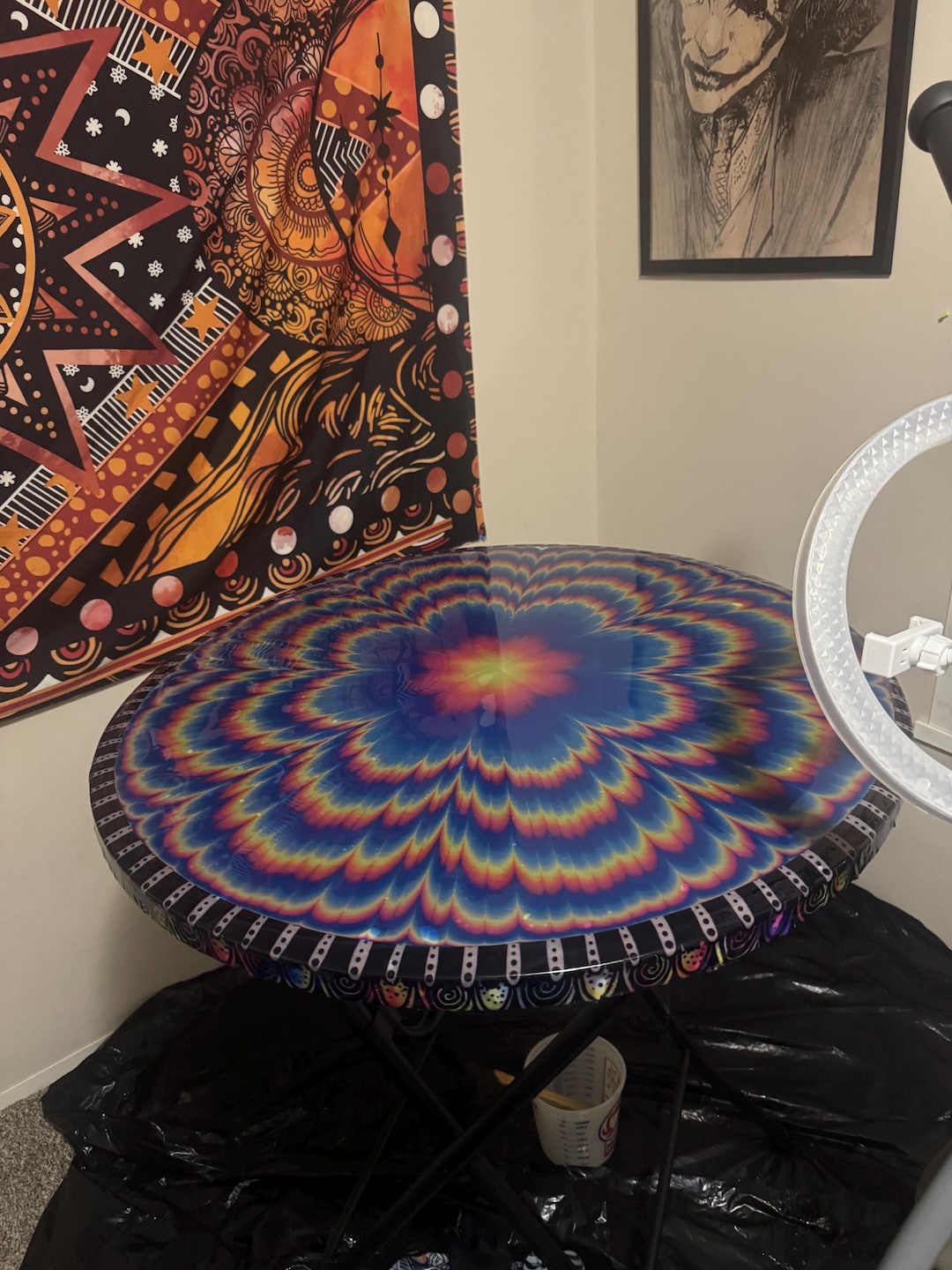 Psychedelic Mandala Epoxy Table - Etsy