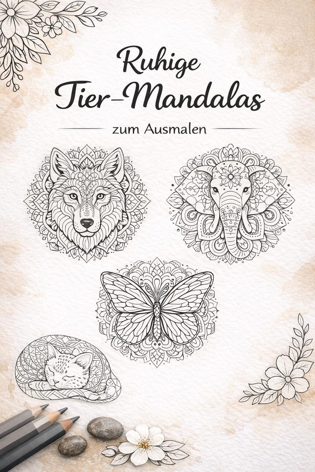 Ruhige Tier-Mandalas – Ausmalbilder für Erwachsene – Tiere Mandala PDF