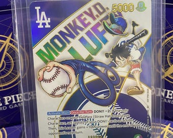 Monkey.D.Luffy EB02-010 Leader Foil LA Dodgers Proxy One Piece